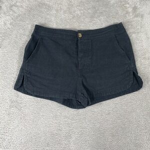 O'Neill Shorts Women Small Black Linen Blend Beach Surfer Dolphin Hem Casual